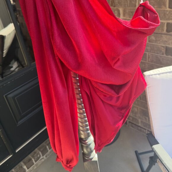 Women's XL Red One-Armed Bodysuit - Picture 4 of 7